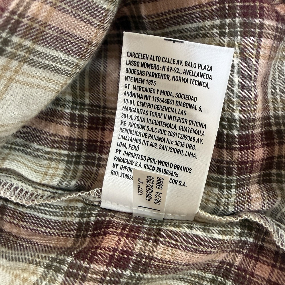 NWT American Eagle Plaid Ruffle Tie Front Peplum Top Large Cottagecore Boho - Picture 6 of 8